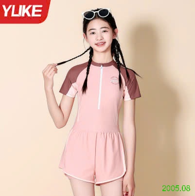25HA2005.08 - BỘ BƠI LIỀN THÂN CỘC TAY BÉ GÁI HÃNG YUKE