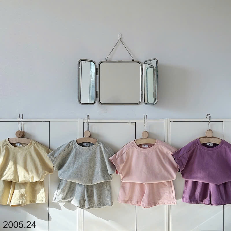 25HA2005.24 - BỘ COTTON TRƠN MÀU QUẢNG CHÂU CHO BÉ