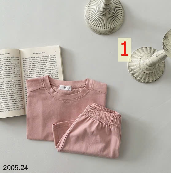 25HA2005.24 - BỘ COTTON TRƠN MÀU QUẢNG CHÂU CHO BÉ