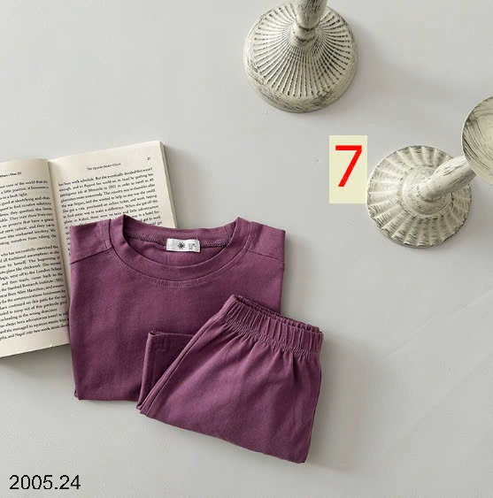 25HA2005.24 - BỘ COTTON TRƠN MÀU QUẢNG CHÂU CHO BÉ