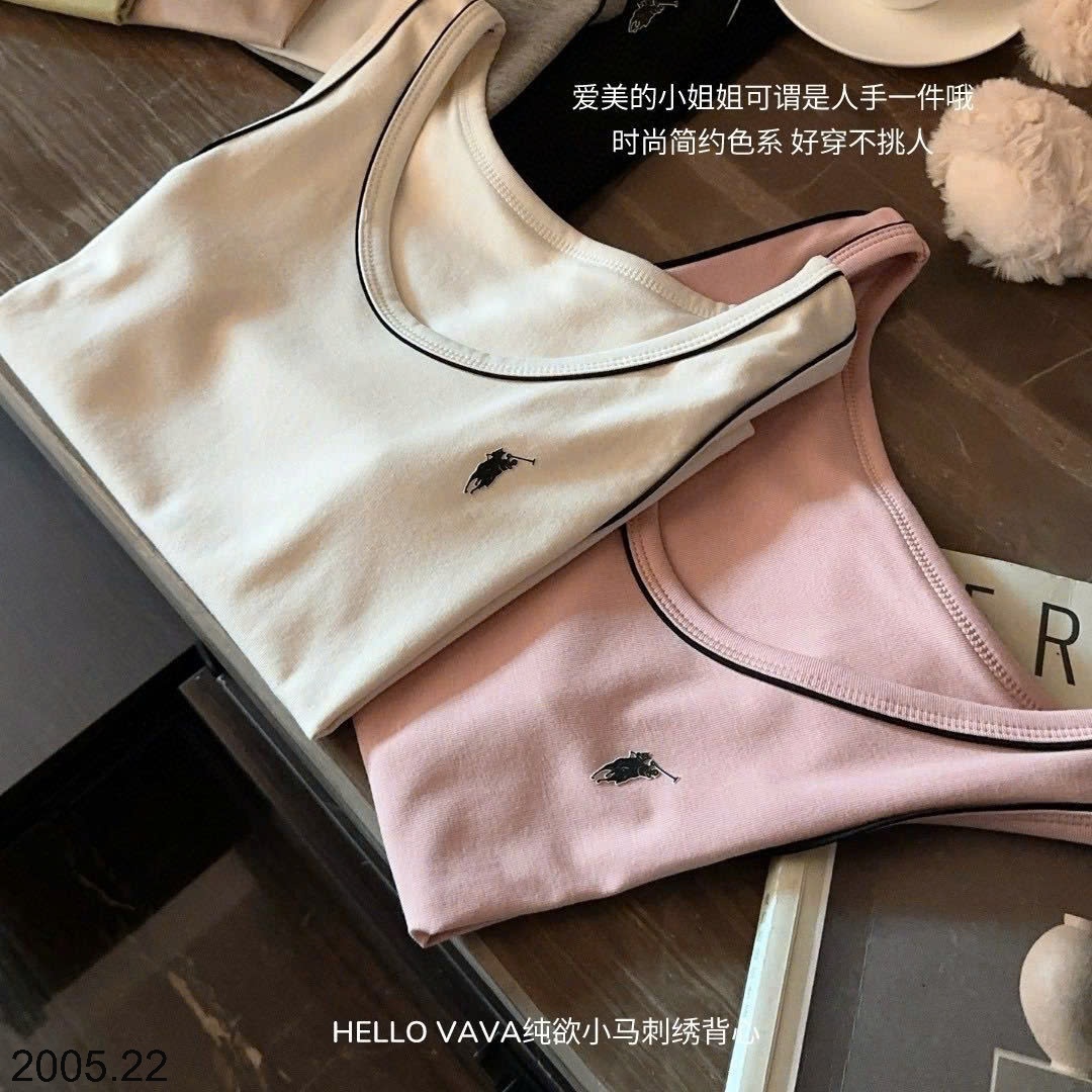 25HA2005.22 - ÁO SÁT NÁCH NỮ THÊU NGỰA PONY HÃNG HELLO VAVA