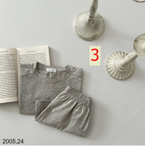 25HA2005.24 - BỘ COTTON TRƠN MÀU QUẢNG CHÂU CHO BÉ
