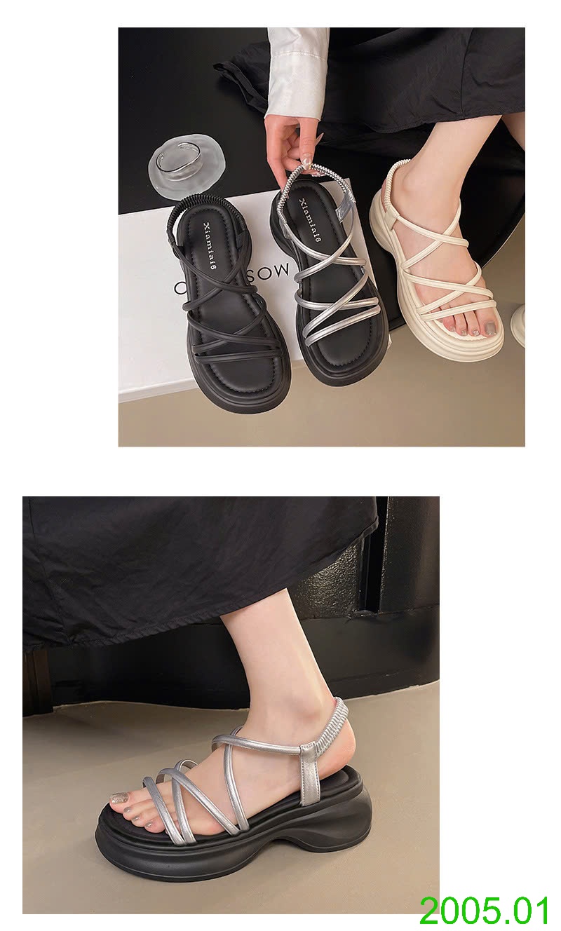 25HA2005.01 - SANDAL QUAI MẢNH ĐẾ DÀY