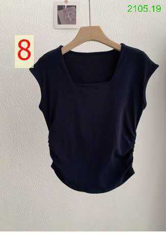 25HA2105.19 - ÁO THUN CỔ CHỮ U NHÚN EO