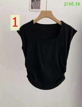 25HA2105.19 - ÁO THUN CỔ CHỮ U NHÚN EO