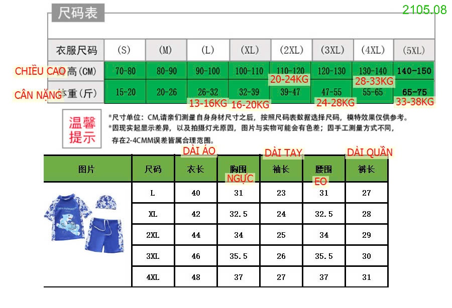 25HA2105.08 - SET BƠI 3 CHI TIẾT BÉ TRAI