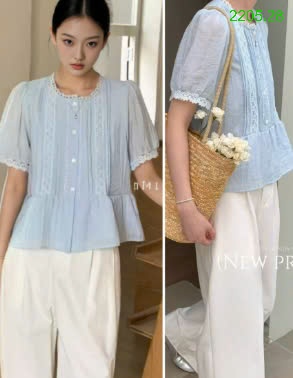 25HA2205.28 - ÁO SƠ MI BABYDOLL NỮ