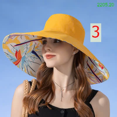 25HA2205.20 - MŨ CHỐNG NẮNG VÀNH RỘNG NỮ