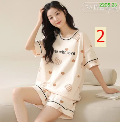 25HA2205.23 - BỘ COTTON NỮ MẶC NHÀ KÈM ĐỆM NGỰC