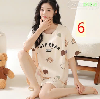 25HA2205.23 - BỘ COTTON NỮ MẶC NHÀ KÈM ĐỆM NGỰC