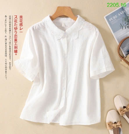 25HA2205.16 - SƠ MI NỮ CỔ THÊU