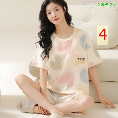25HA2205.23 - BỘ COTTON NỮ MẶC NHÀ KÈM ĐỆM NGỰC
