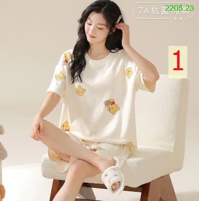 25HA2205.23 - BỘ COTTON NỮ MẶC NHÀ KÈM ĐỆM NGỰC