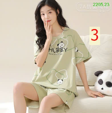 25HA2205.23 - BỘ COTTON NỮ MẶC NHÀ KÈM ĐỆM NGỰC