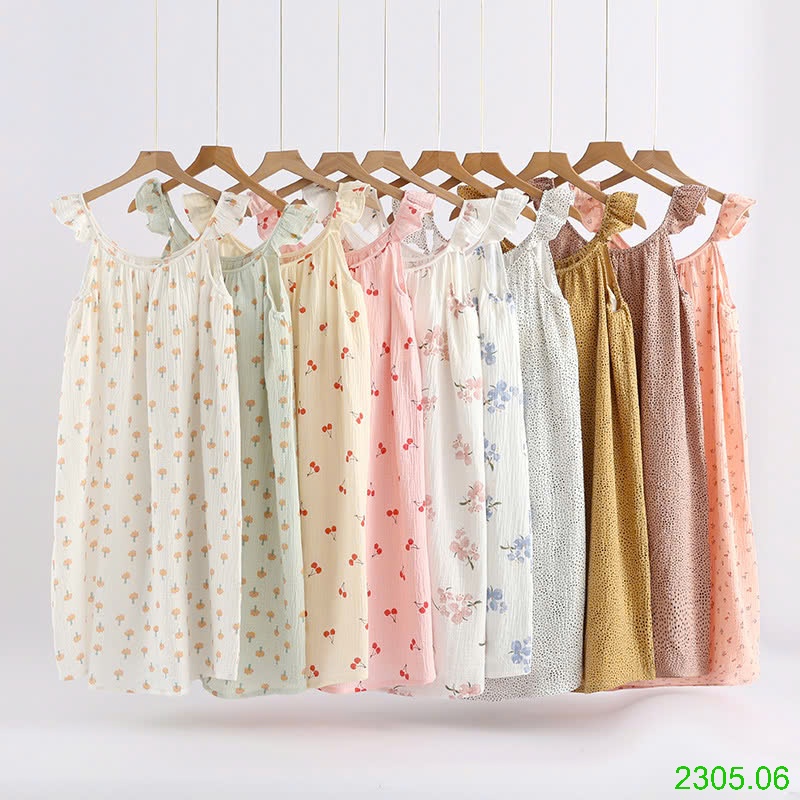25HA2305.06 - VÁY XÔ MUSLIN KÈM ĐỆM NGỰC CHO NỮ