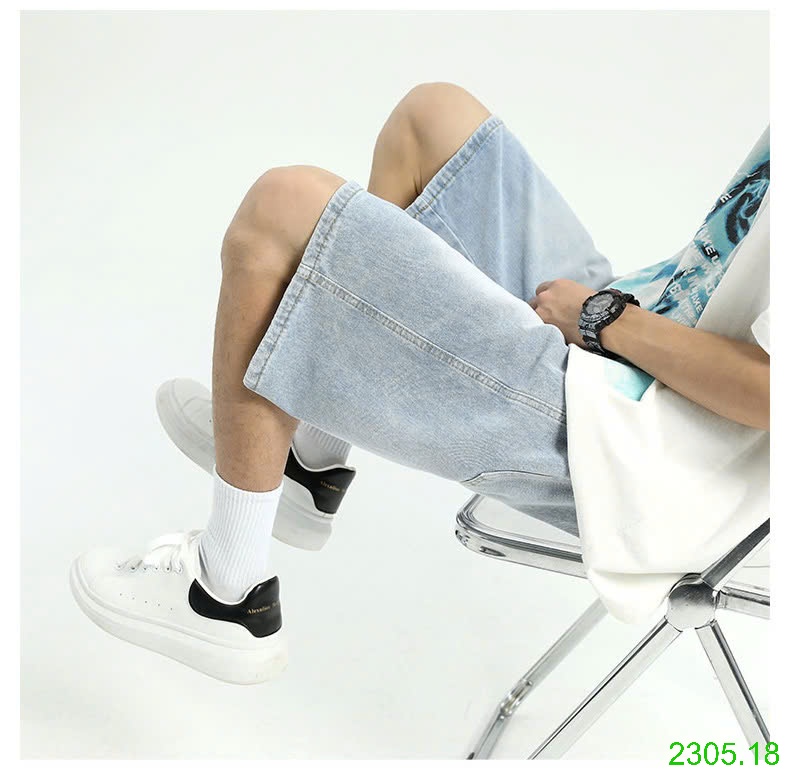 25HA2305.18 - QUẦN SHORT JEAN ỐNG RỘNG CHO NAM