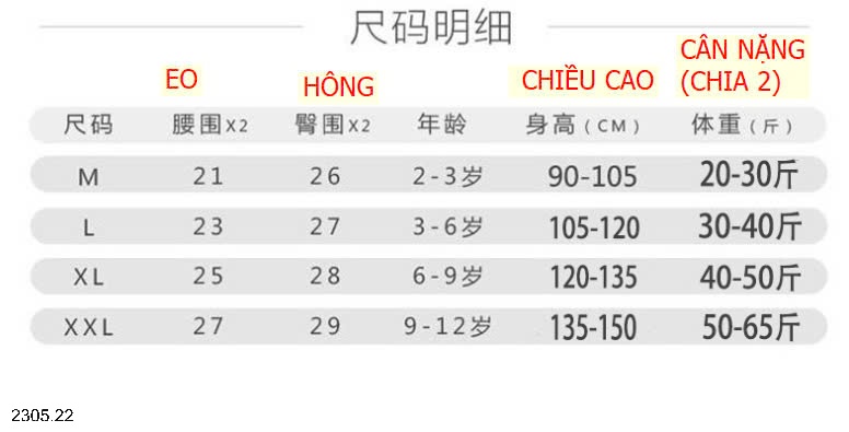 25HA2305.22 - SET 4 QUẦN CHÍP BÉ GÁI