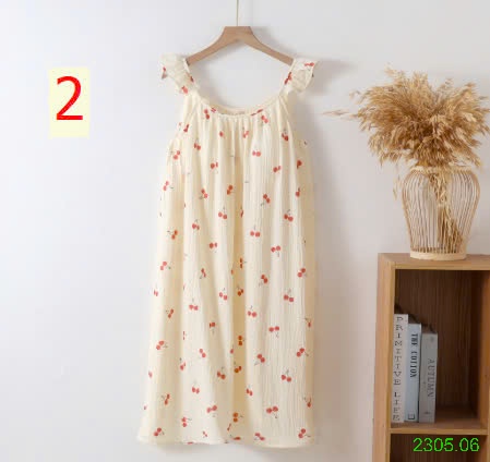 25HA2305.06 - VÁY XÔ MUSLIN KÈM ĐỆM NGỰC CHO NỮ