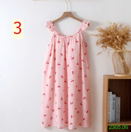 25HA2305.06 - VÁY XÔ MUSLIN KÈM ĐỆM NGỰC CHO NỮ