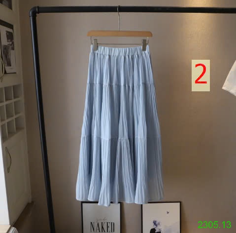 25HA2305.13 - CHÂN VÁY VOAN XẾP LY DÁNG DÀI