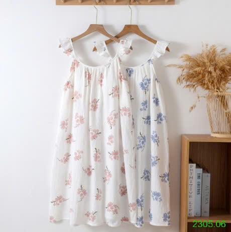 25HA2305.06 - VÁY XÔ MUSLIN KÈM ĐỆM NGỰC CHO NỮ
