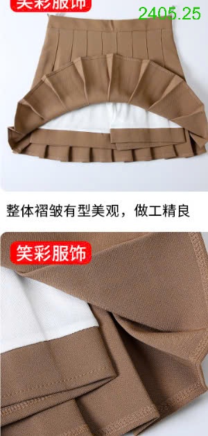 25HA2405.25 - CHÂN VÁY XẾP LY NỮ DÁNG NGẮN