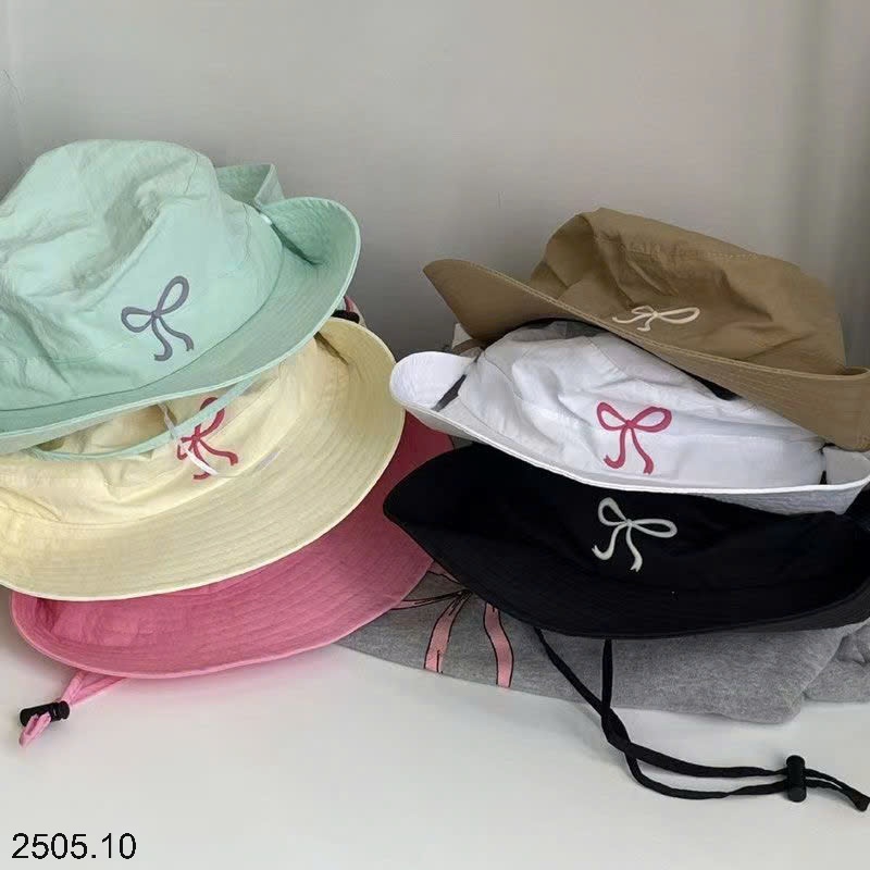 25HA2505.10 - MŨ BUCKET THÊU NƠ