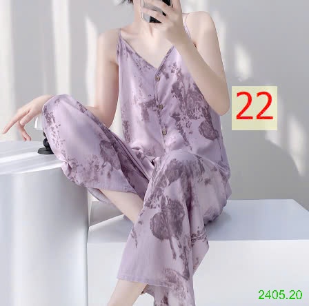 25HA2405.20 - BỘ LANH LỤA 2 DÂY QUẦN DÀI NỮ