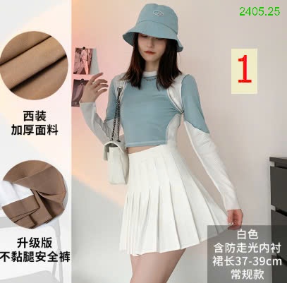 25HA2405.25 - CHÂN VÁY XẾP LY NỮ DÁNG NGẮN