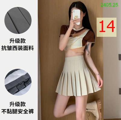 25HA2405.25 - CHÂN VÁY XẾP LY NỮ DÁNG NGẮN