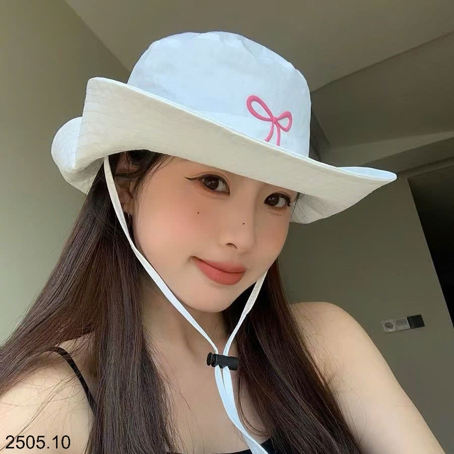 25HA2505.10 - MŨ BUCKET THÊU NƠ