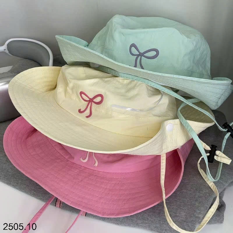 25HA2505.10 - MŨ BUCKET THÊU NƠ