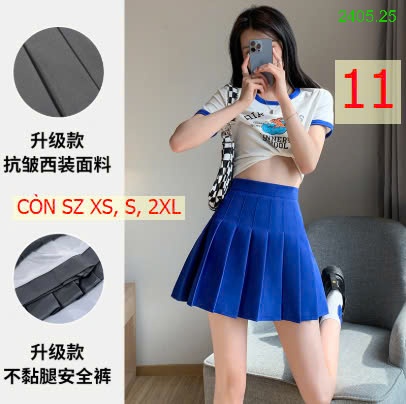 25HA2405.25 - CHÂN VÁY XẾP LY NỮ DÁNG NGẮN