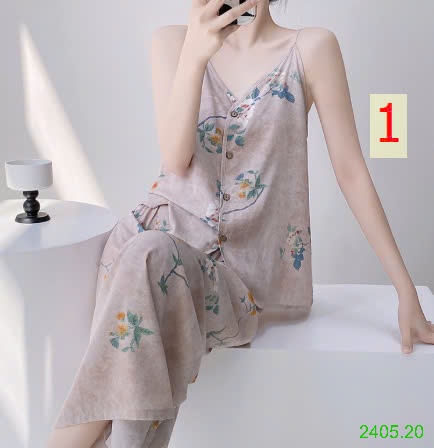 25HA2405.20 - BỘ LANH LỤA 2 DÂY QUẦN DÀI NỮ