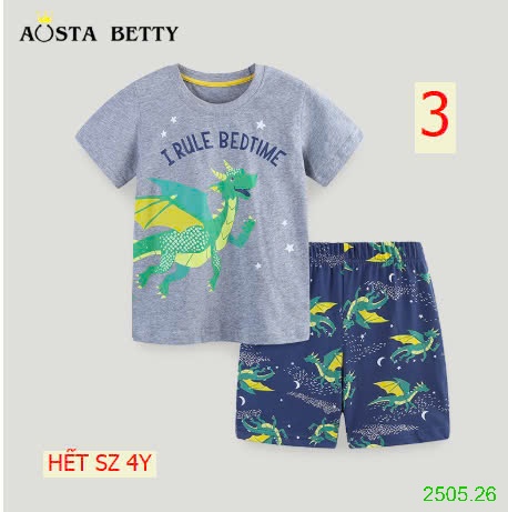 25HA2505.26 - BỘ COTTON BÉ TRAI HÃNG AOSTA BETTY