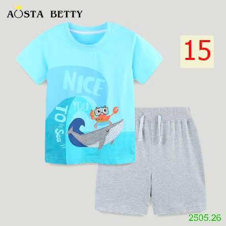 25HA2505.26 - BỘ COTTON BÉ TRAI HÃNG AOSTA BETTY