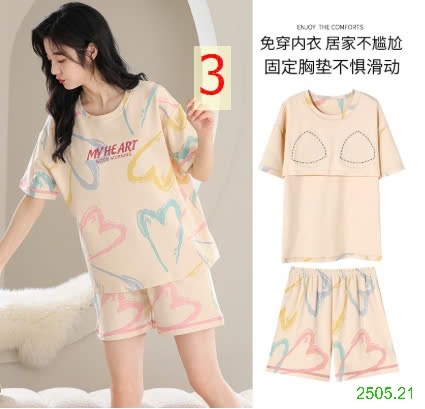 25HA2505.21 - BỘ ĐÙI COTTON KÈM BRA CHO NỮ
