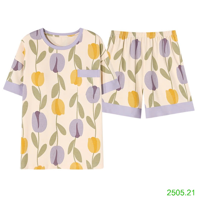 25HA2505.21 - BỘ ĐÙI COTTON KÈM BRA CHO NỮ
