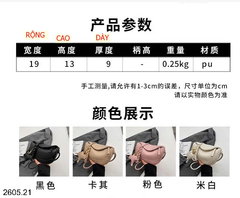 25HA2605.21 - TÚI ĐEO CHÉO KIỂU PHÁP