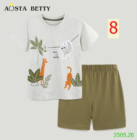 25HA2505.26 - BỘ COTTON BÉ TRAI HÃNG AOSTA BETTY