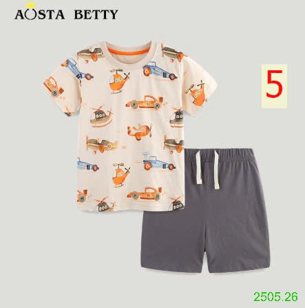 25HA2505.26 - BỘ COTTON BÉ TRAI HÃNG AOSTA BETTY