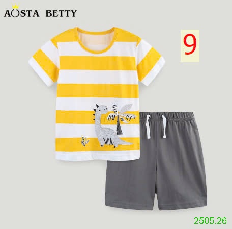 25HA2505.26 - BỘ COTTON BÉ TRAI HÃNG AOSTA BETTY