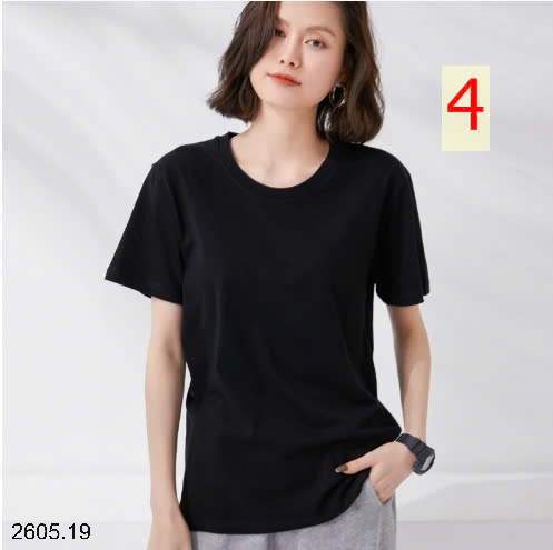 25HA2605.19 - ÁO COTTON TRƠN MÀU BASIC NAM NỮ