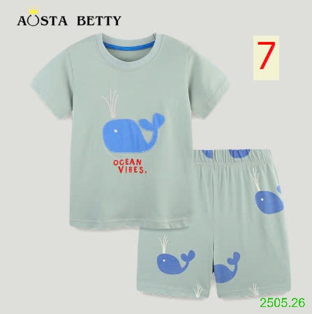 25HA2505.26 - BỘ COTTON BÉ TRAI HÃNG AOSTA BETTY