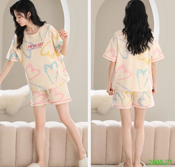 25HA2505.21 - BỘ ĐÙI COTTON KÈM BRA CHO NỮ