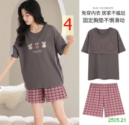 25HA2505.21 - BỘ ĐÙI COTTON KÈM BRA CHO NỮ