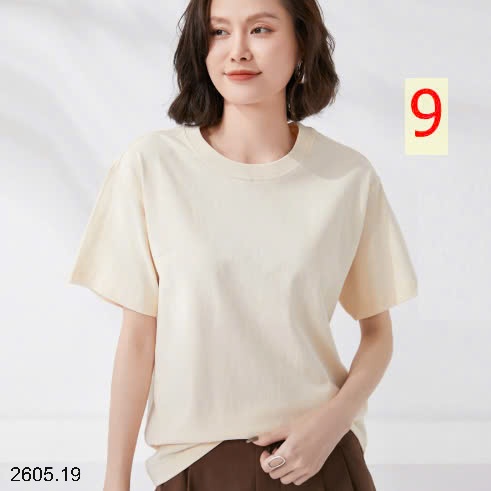 25HA2605.19 - ÁO COTTON TRƠN MÀU BASIC NAM NỮ