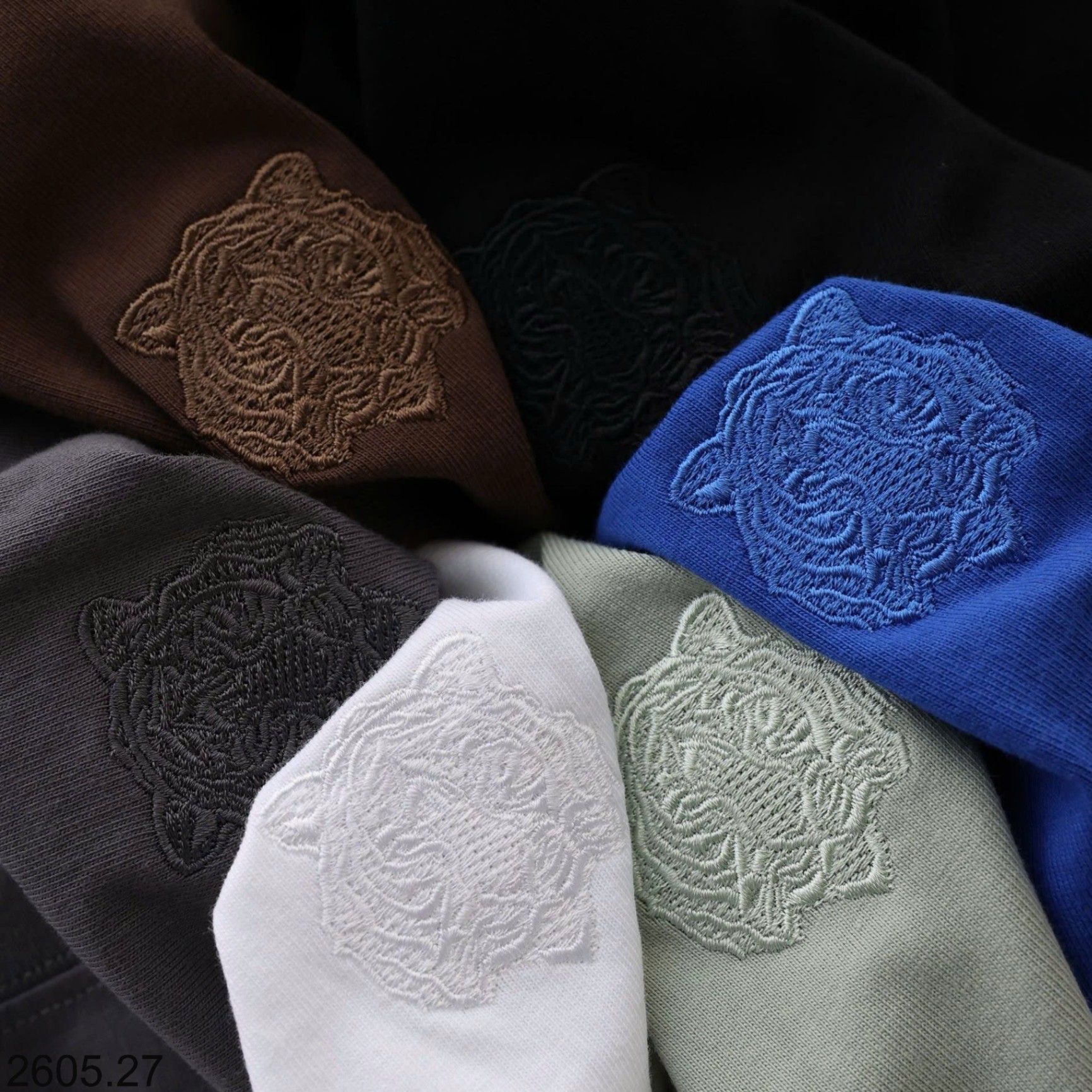 25HA2605.27 - ÁO COTTON NAM THÊU ĐẦU HỔ