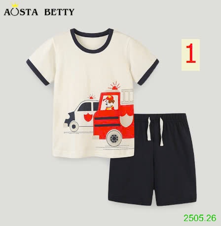 25HA2505.26 - BỘ COTTON BÉ TRAI HÃNG AOSTA BETTY