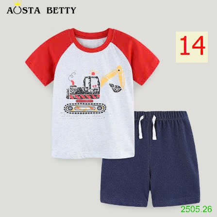 25HA2505.26 - BỘ COTTON BÉ TRAI HÃNG AOSTA BETTY